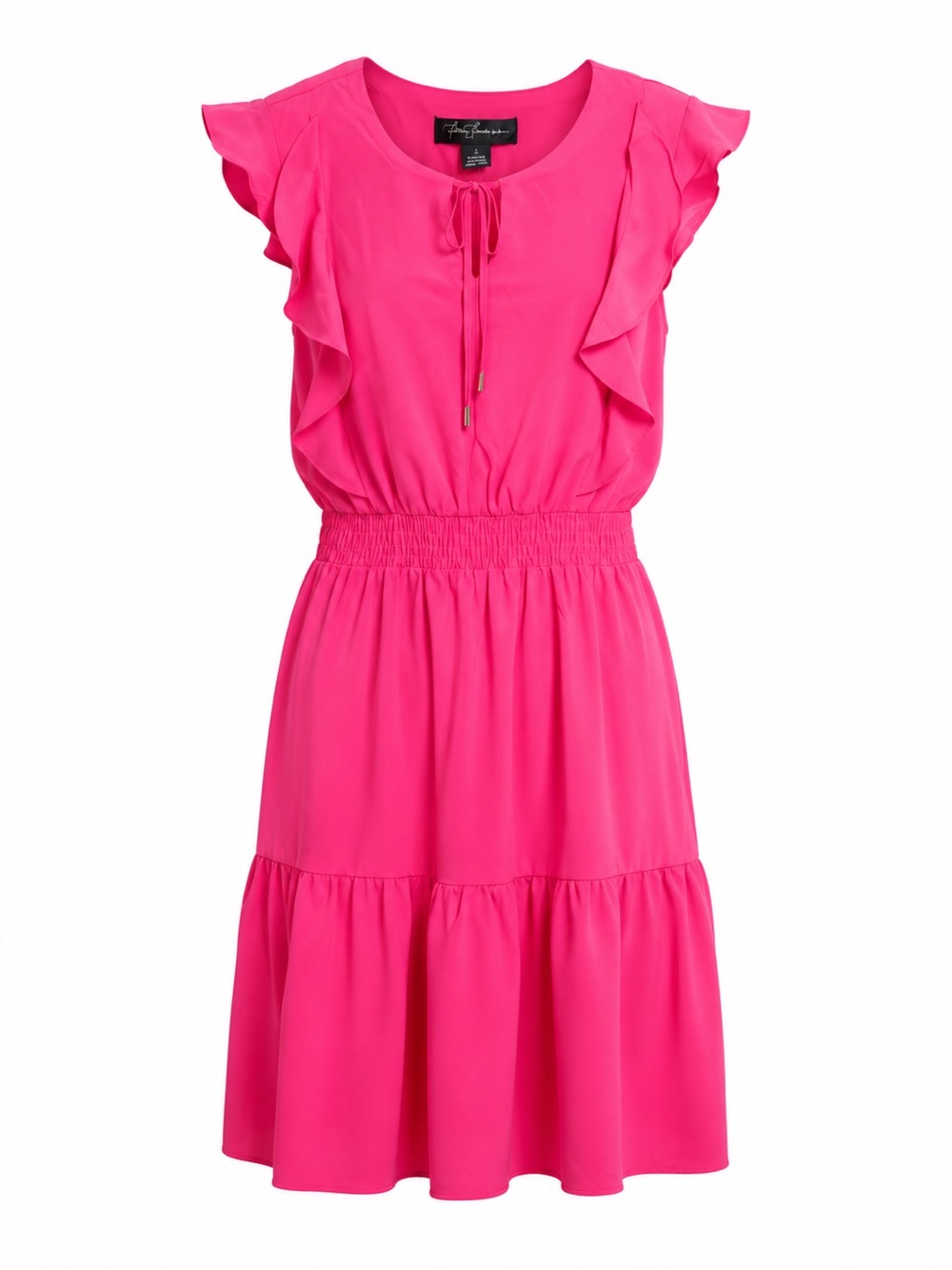 Falling Flowers NWT Hot Pink Smocked Tiered Ruffle Fit & Flare Mini Dress Small